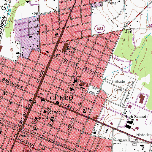 Topographic Map of Elisha Stevens House, TX