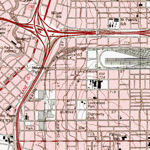 Topographic Map of Emil Elmendorf House, TX