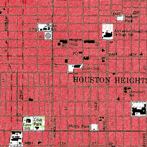 Topographic Map of Doctor Penn B Thornton House, TX