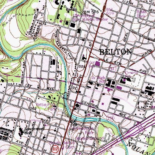 Topographic Map of Doctor Taylor Hudson House, TX