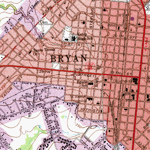 Topographic Map of Doctor William Holt Oliver House, TX