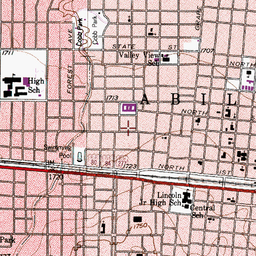 Topographic Map of Dodd-Harkrider House, TX