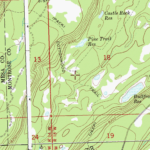 Topographic Map of Cottonwood Trail, CO