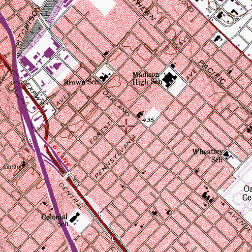 Topographic Map of Dixon-Moore House, TX