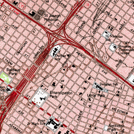 Topographic Map of Doctor B J Covington House, TX