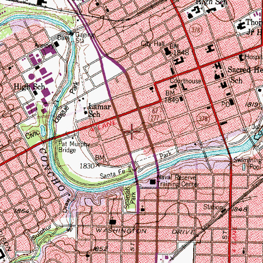 Topographic Map of Doctor Herbert A Wardlaw House, TX