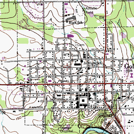 Topographic Map of Doctor LW and Martha ES Chilton House, TX