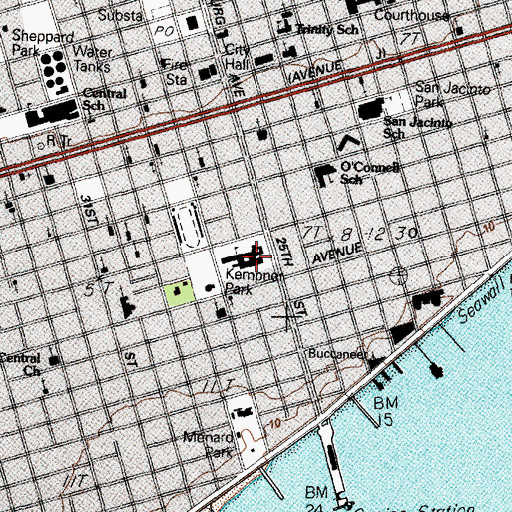 Topographic Map of Daniel Webster Kempner House, TX