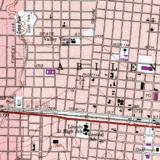 Topographic Map of David S Castle House, TX