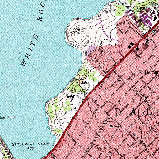 Topographic Map of DeGolyer Estate, TX