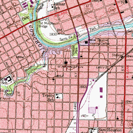 Topographic Map of Develin House, TX