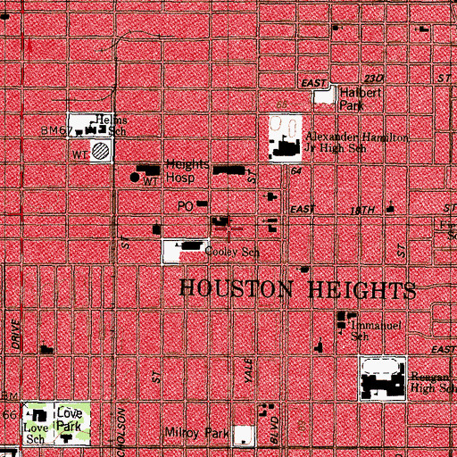 Topographic Map of Dexter House, TX