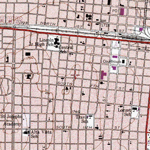 Topographic Map of D D Parramore House, TX
