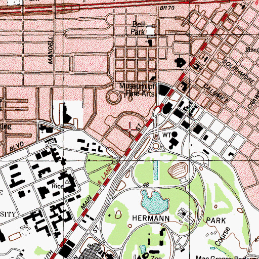 Topographic Map of D D Peden House, TX