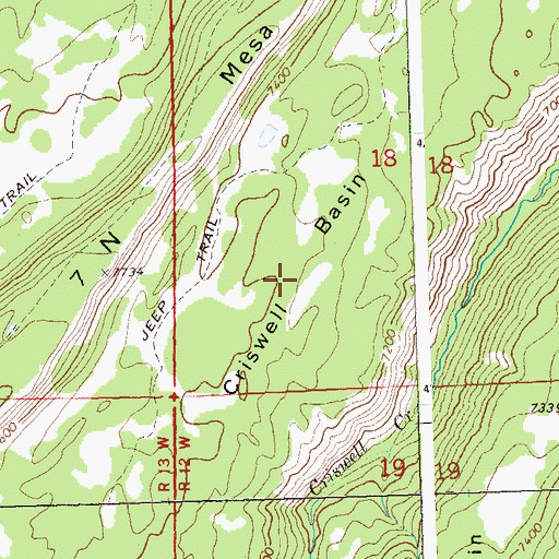 Topographic Map of Criswell Basin, CO