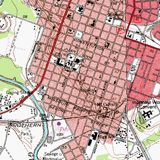 Topographic Map of D H Regan House, TX