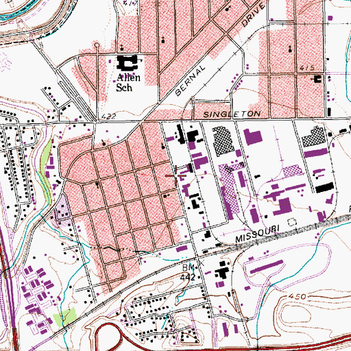 Topographic Map of Dallas Fire - Rescue Station 16, TX