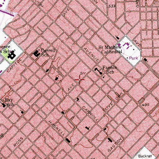 Topographic Map of Claremont Apartments, TX