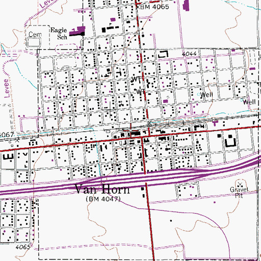 Topographic Map of Clark Hotel, TX