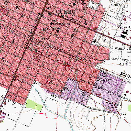 Topographic Map of Clement-Nagel House, TX