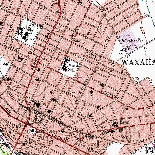 Topographic Map of Cole-Hipp House, TX