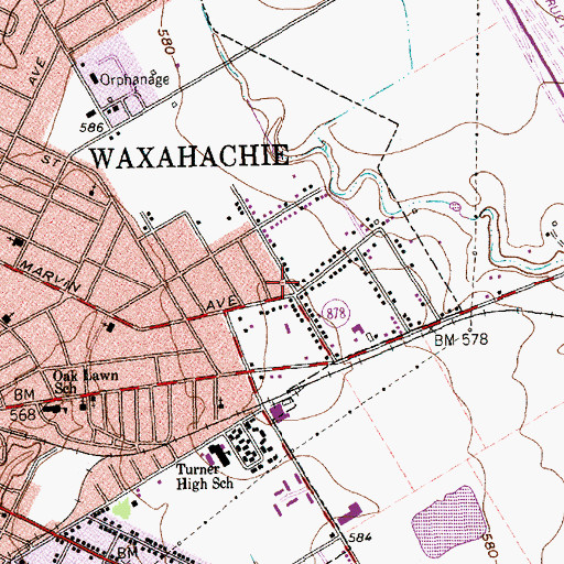 Topographic Map of Coleman-Cole House, TX