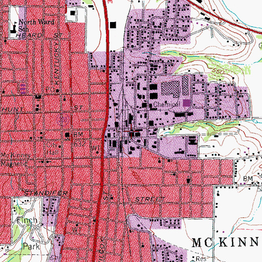Topographic Map of Collin County Mill and Elevator Company Building, TX