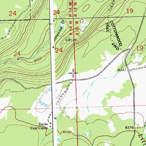 Topographic Map of 25 Mesa, CO