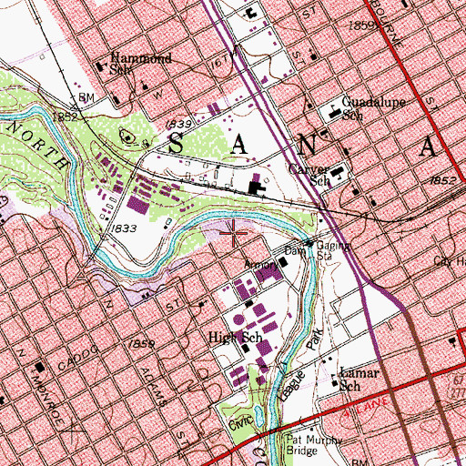 Topographic Map of Collyns House, TX