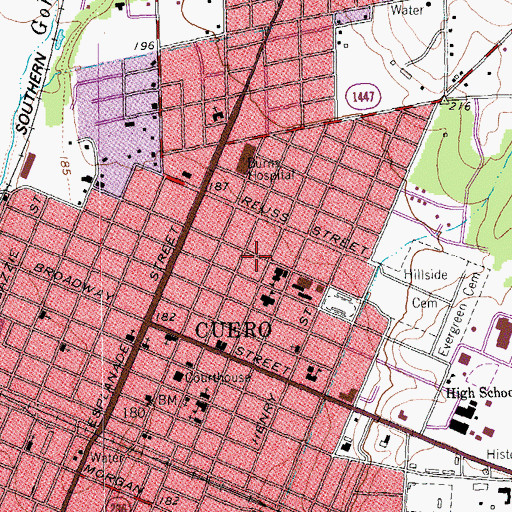 Topographic Map of Colston-Gohmert House, TX