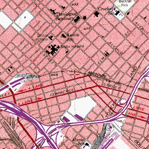 Topographic Map of Continental Gin Company, TX