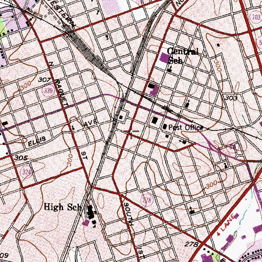 Topographic Map of Corstone Sales Company, TX