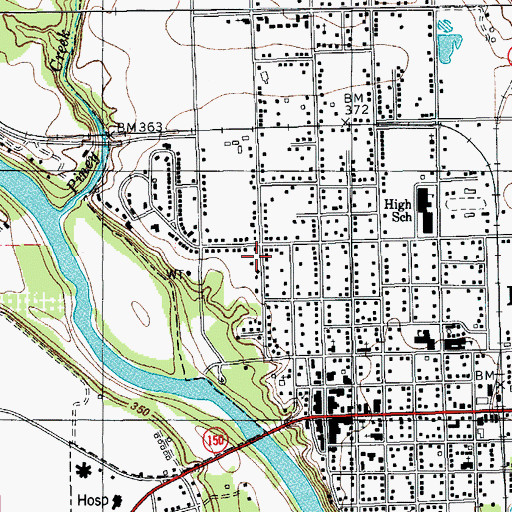 Topographic Map of Crocheron-McDowall House, TX
