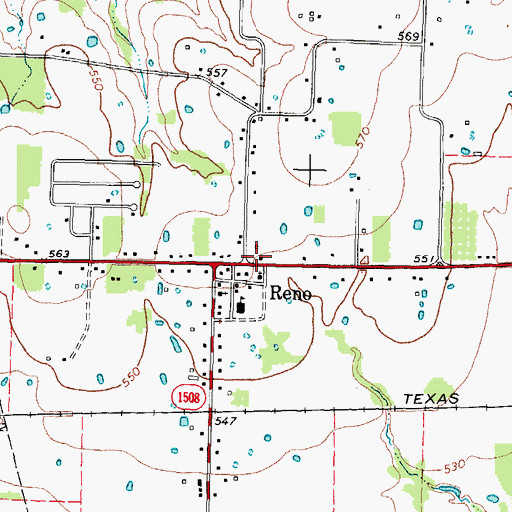 Topographic Map of Carlton-Gladden House, TX