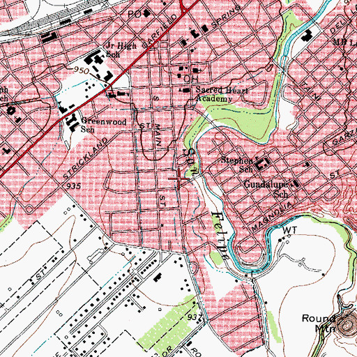 Topographic Map of Cassinelli Gin House, TX