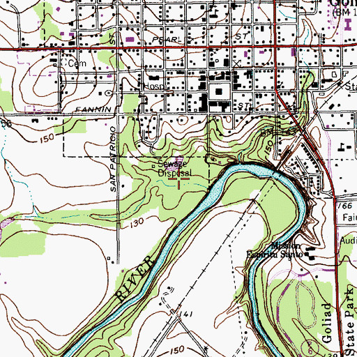 Topographic Map of Charles H and Catherine B Baker House, TX