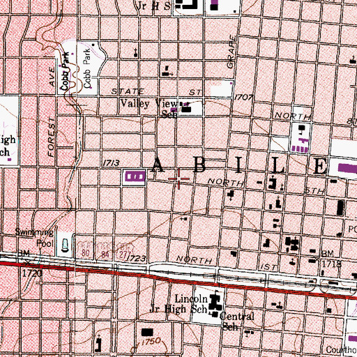 Topographic Map of Charles Motz House, TX