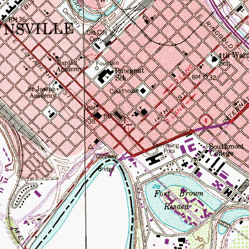 Topographic Map of Charles Stillman House, TX