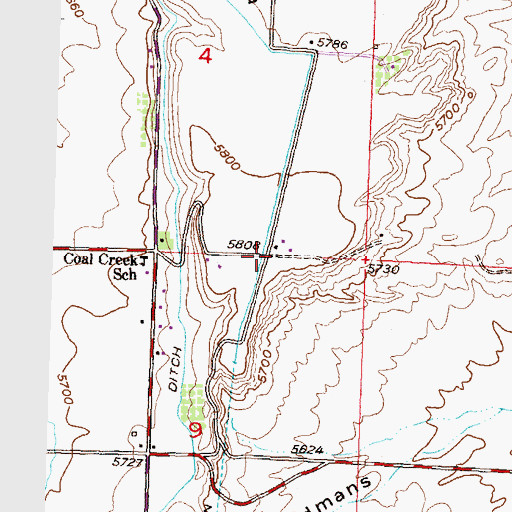 Topographic Map of High Mesa, CO