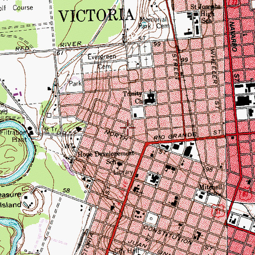 Topographic Map of Burrough-Daniel House, TX