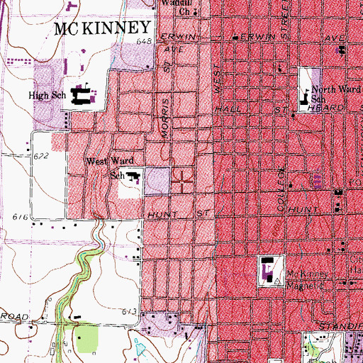Topographic Map of Burrus-Finch House, TX