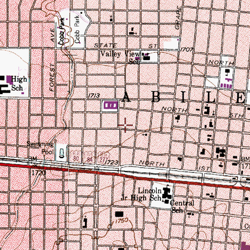 Topographic Map of C A Lanius House, TX