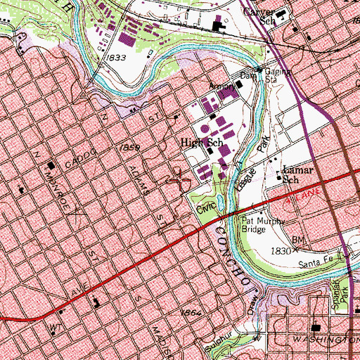 Topographic Map of C C Walsh House, TX