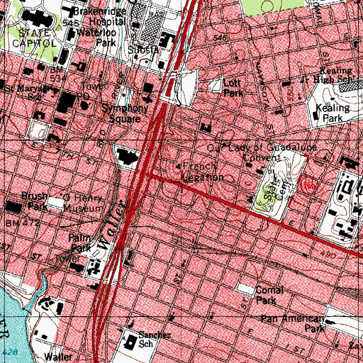 Topographic Map of C E Johnson House, TX