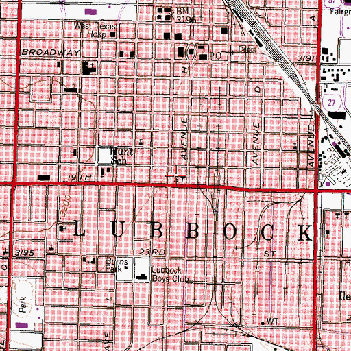 Topographic Map of Cactus Theater, TX