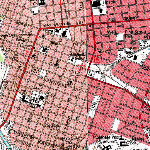 Topographic Map of Calhoun Bakery, TX