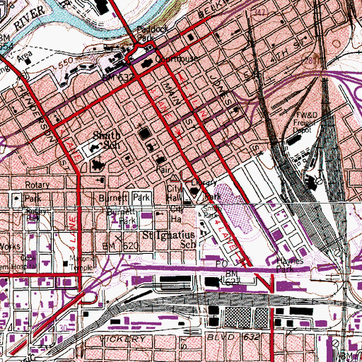 Topographic Map of Bryce Building, TX