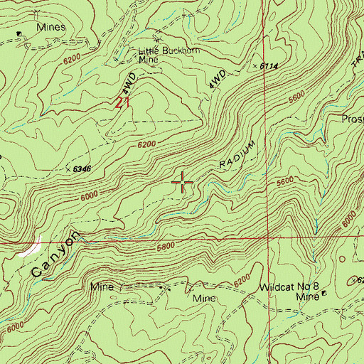 Topographic Map of Radium Trail, CO