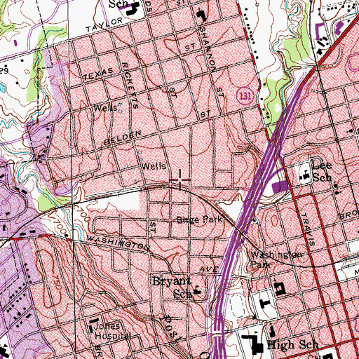 Topographic Map of Captain Noble Allan Birge House, TX