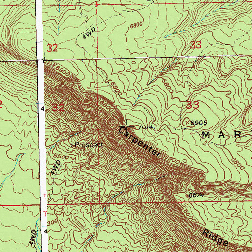 Topographic Map of Martin Mesa, CO